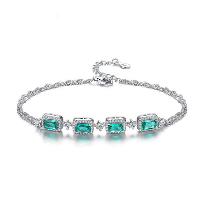 S925 silver emerald bracelet