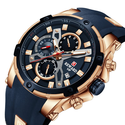 Men's Sports Watch Multifunction Chronograph Watch Silicone Luminous Waterproof