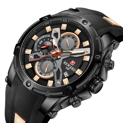 Men's Sports Watch Multifunction Chronograph Watch Silicone Luminous Waterproof