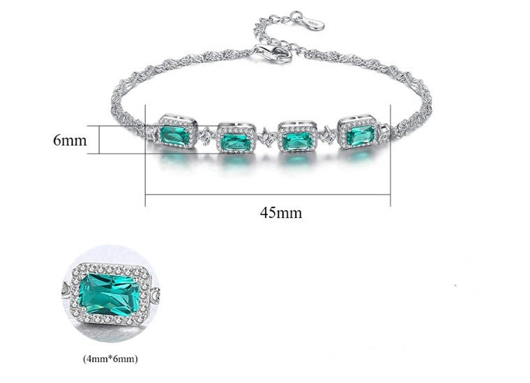 S925 silver emerald bracelet
