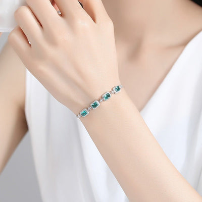 S925 silver emerald bracelet