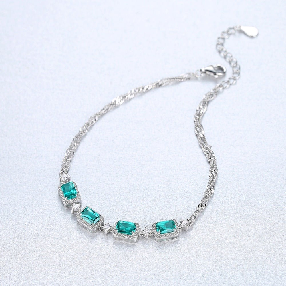 S925 silver emerald bracelet