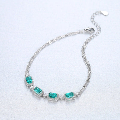 S925 silver emerald bracelet