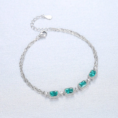 S925 silver emerald bracelet