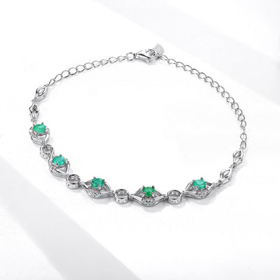 S925 Silver Bracelet with Gem