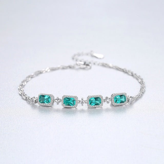 S925 silver emerald bracelet
